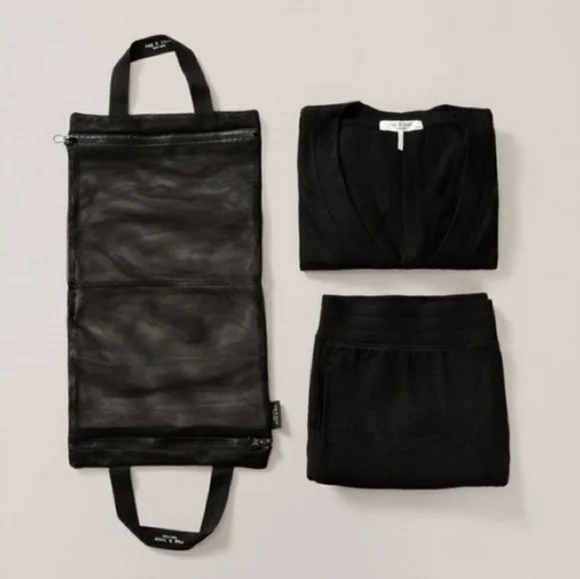 Rag & Bone The Knit Lounge Travel Set Black Small nwt - Picture 5 of 9